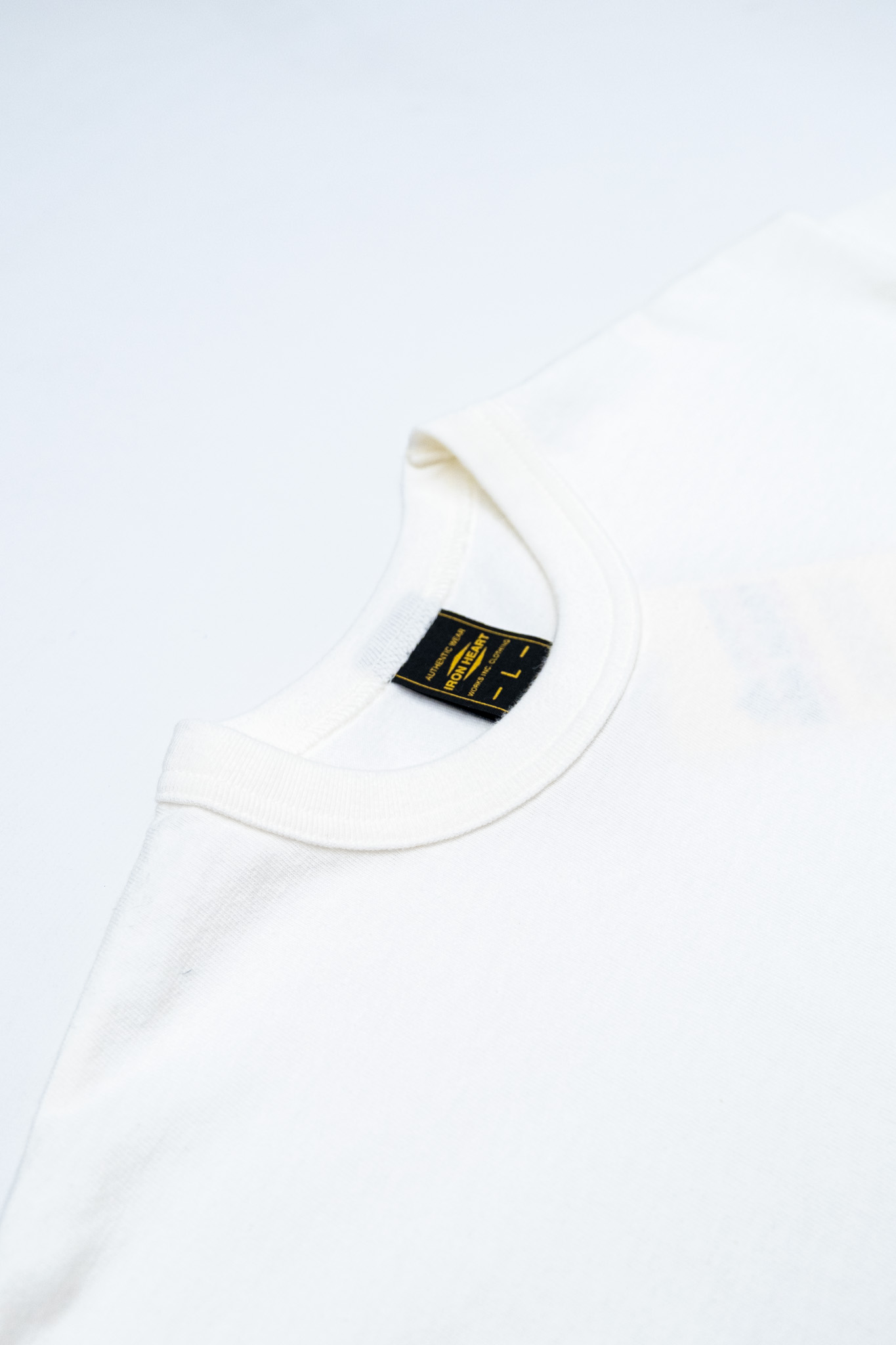 Iron Heart - IHT-1610L-WHT 6.5oz Loopwheel Crew Neck T-Shirt White - 4