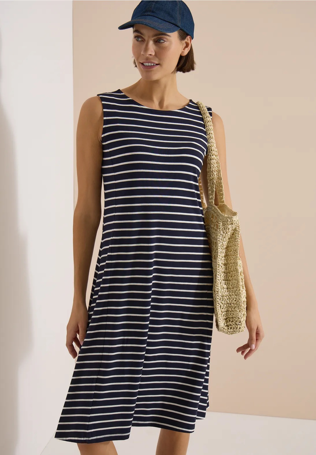 Jersey Sleeveless Stripe Dress - Cecil