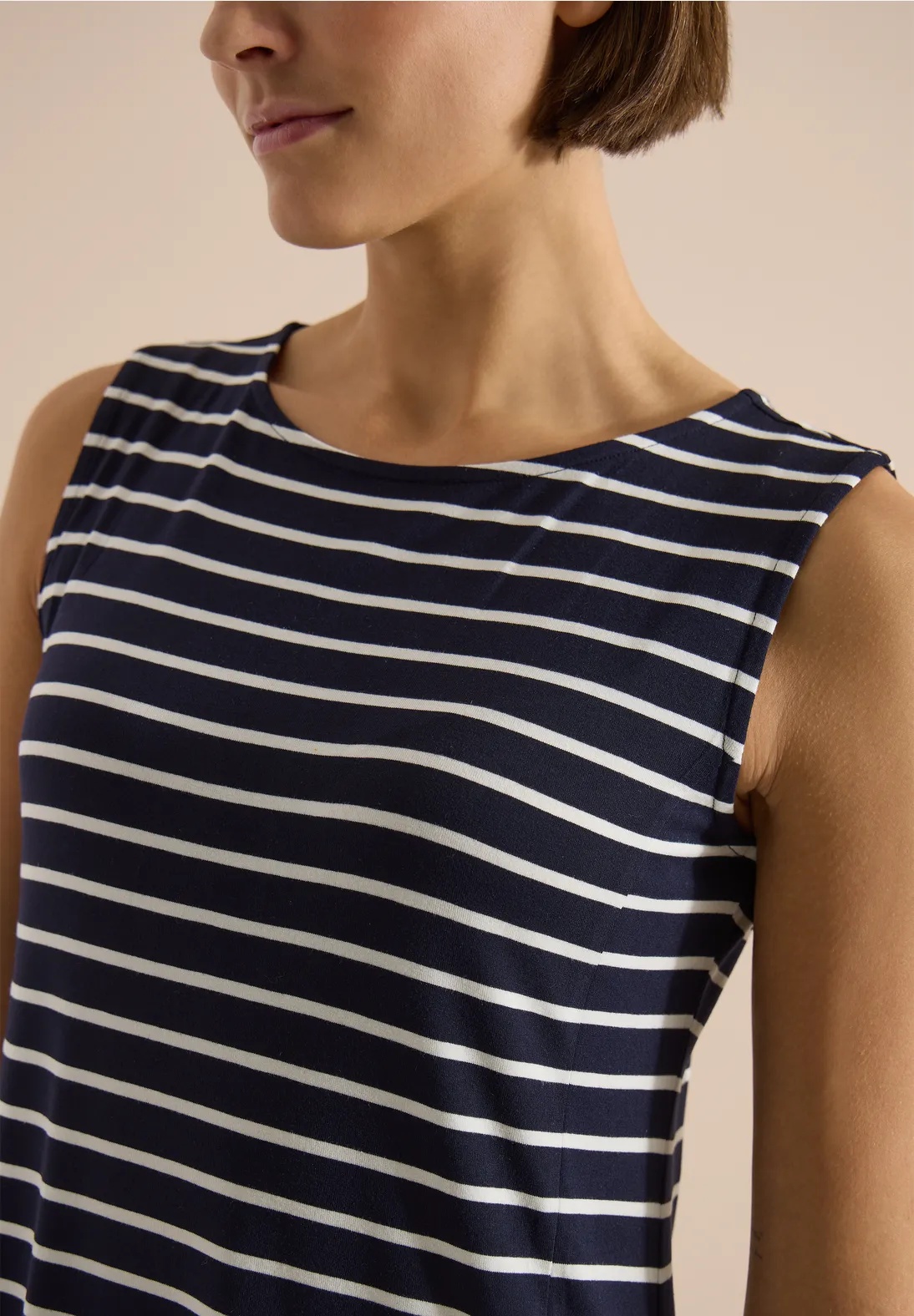 Jersey Sleeveless Stripe Dress - Cecil