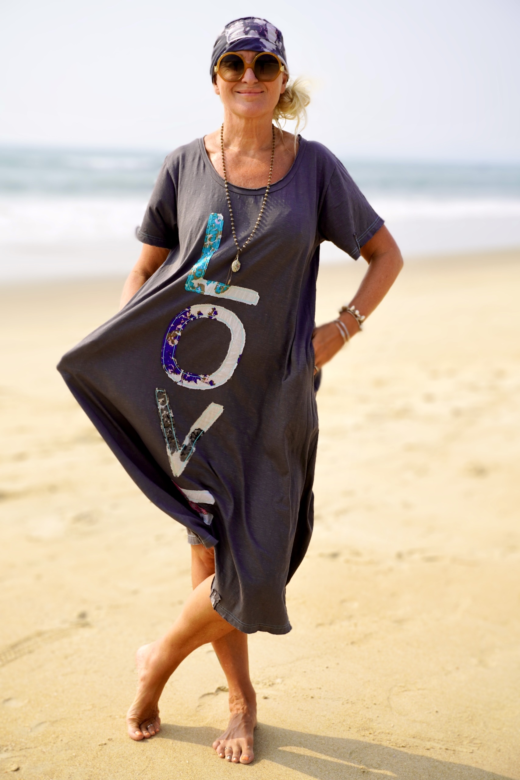 LOLO LOVE JERSEY  DRESS SOFT CHARCOAL 