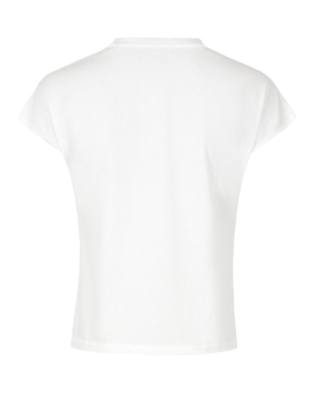 Topp v-ringad broderad blommor fram offwhite - 3