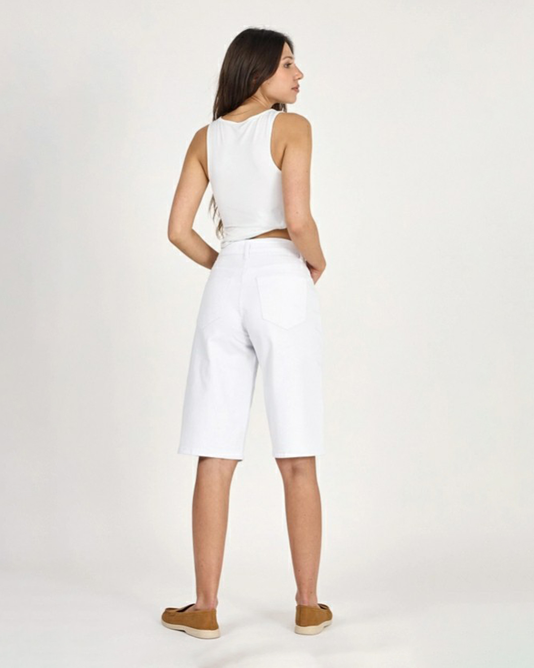 Jeansshorts Clara bermuda baggy vit - 4