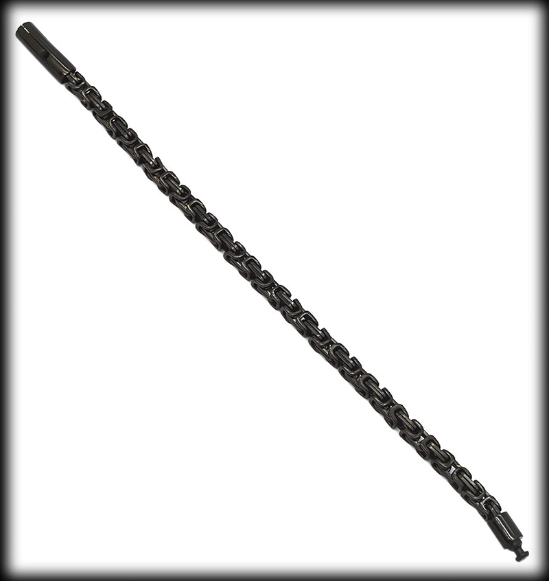 5 mm. Armband kejsarlänk i svart stål. - 2