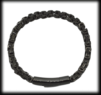 5 mm. Armband kejsarlänk i svart stål.