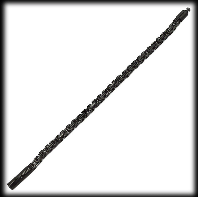 5 mm. Armband kejsarlänk i svart stål. - 3