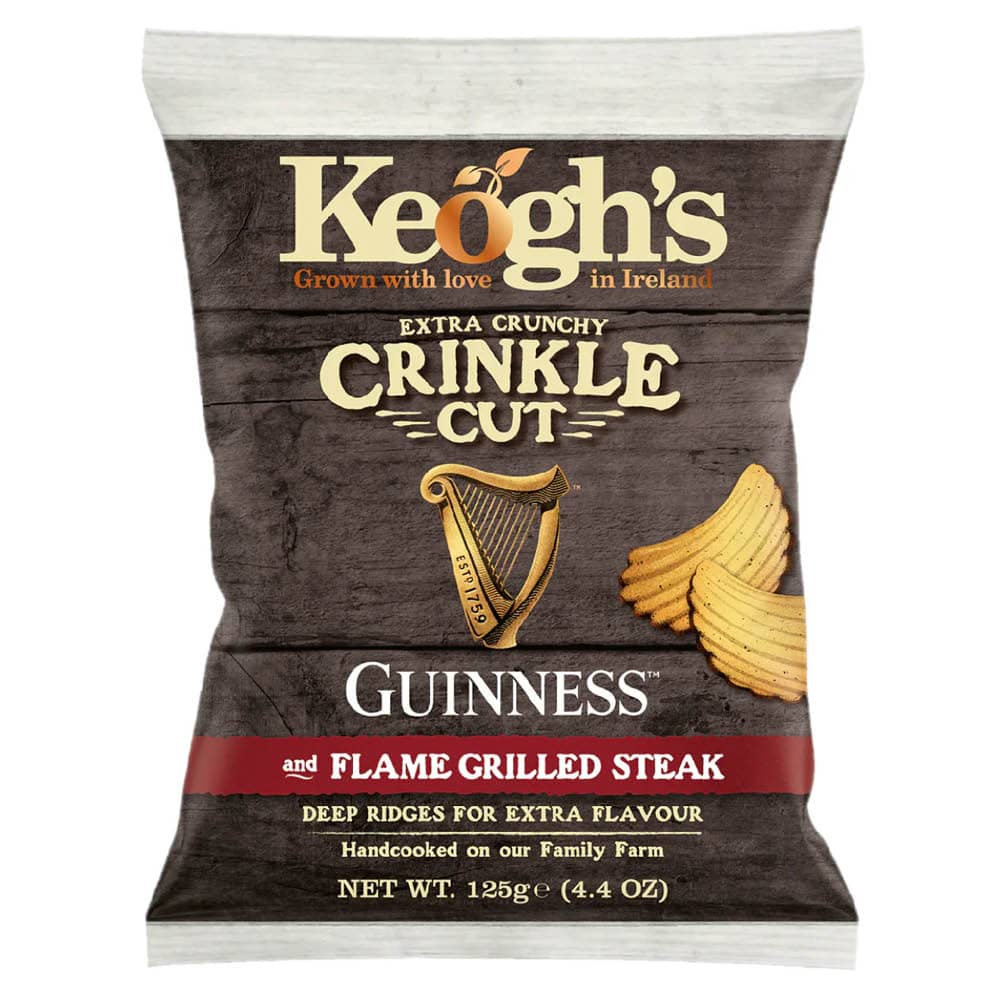 Keogh's Crinkle Guinness & Flame Grilled Steak Chips 125g