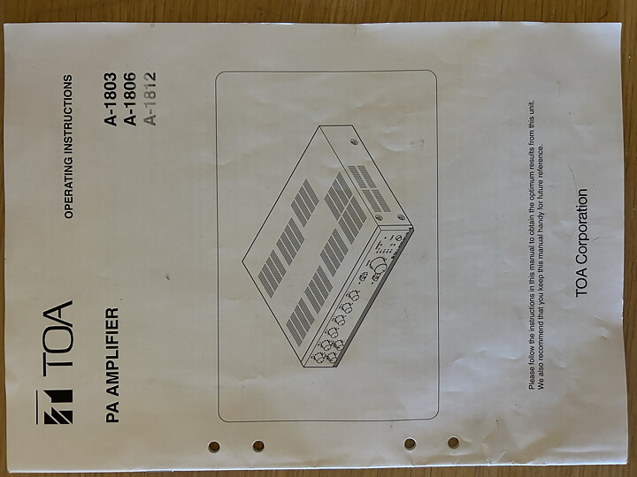 TOA A-1812 PA Amplifier