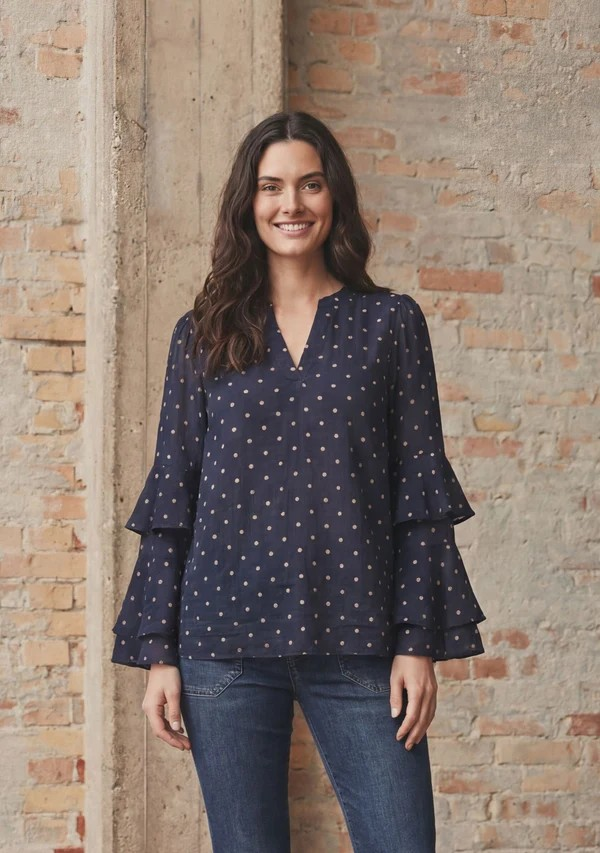 Naomi Blouse - Navy Dot - Isay