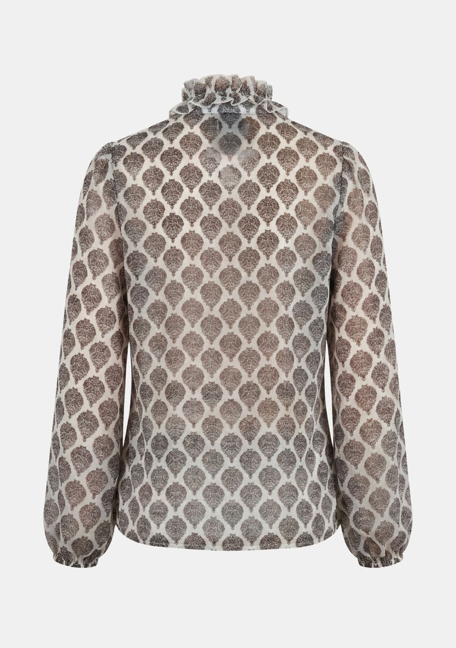 Vibse Ruffle Blouse - Flowing Brown - Isay - 3