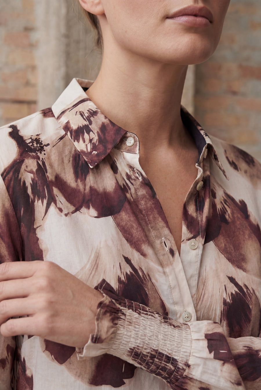 Ane Smock Shirt - Aubergine Flow - Isay - 3