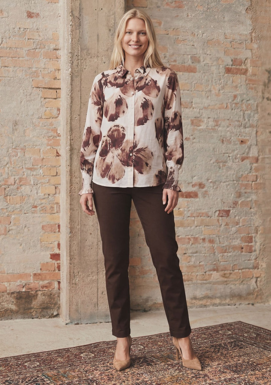 Ane Smock Shirt - Aubergine Flow - Isay