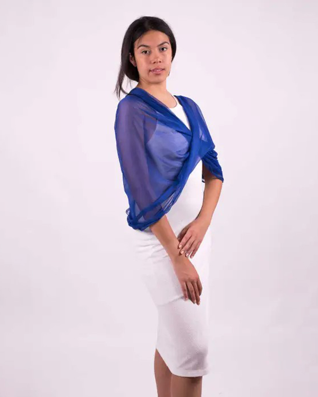 Sjal Gasa Olas wave mörk kornblå - 2