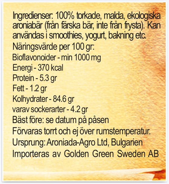 Aroniada Aronia pulver 200 gr eko - 2