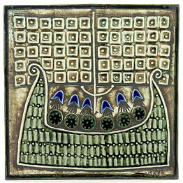 Lisa Larson (Unik 1961) Striking Ship Wall Plaque 23 cm (10)
