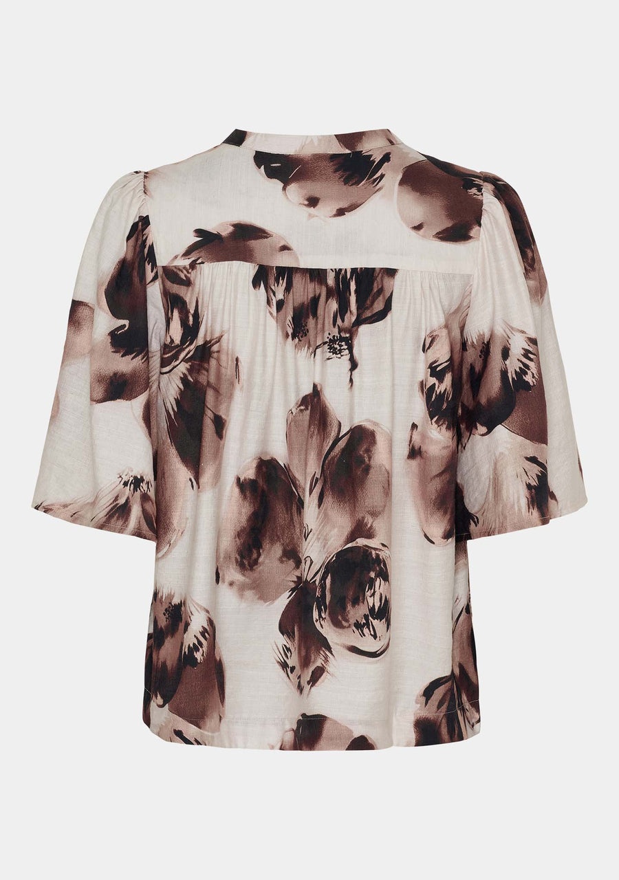 Naomi S/S Blouse - Aubergine Floral - Isay - 5