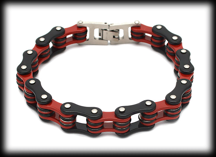 11.5 mm. Indian färgerna. MC Armband i rostfritt stål. 