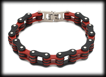 11.5 mm. Indian färgerna. MC Armband i rostfritt stål. 