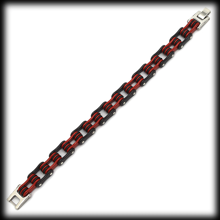 11.5 mm. Indian färgerna. MC Armband i rostfritt stål.  - 2