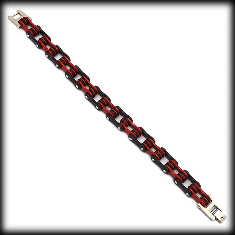 11.5 mm. Indian färgerna. MC Armband i rostfritt stål.  - 3