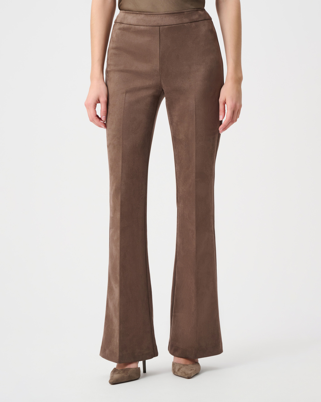 Byxor alcantara flared brun - 2