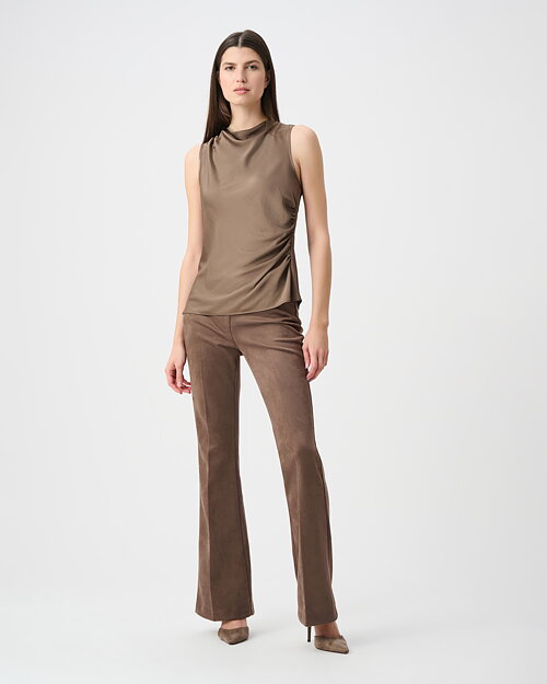 Byxor alcantara flared brun