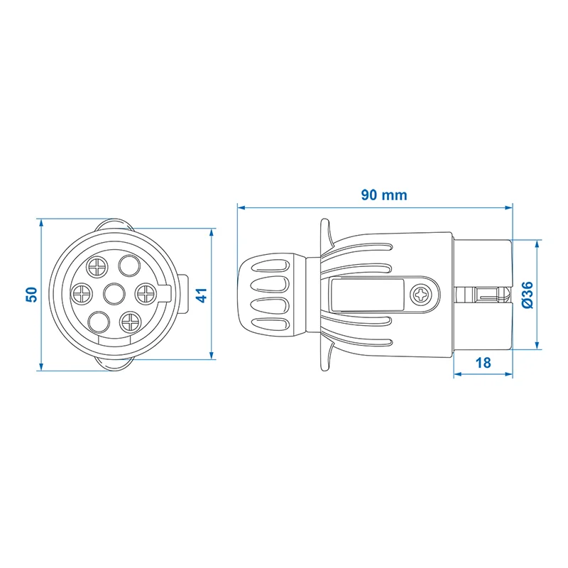 7-pin plug, PVC, with magnet - 5