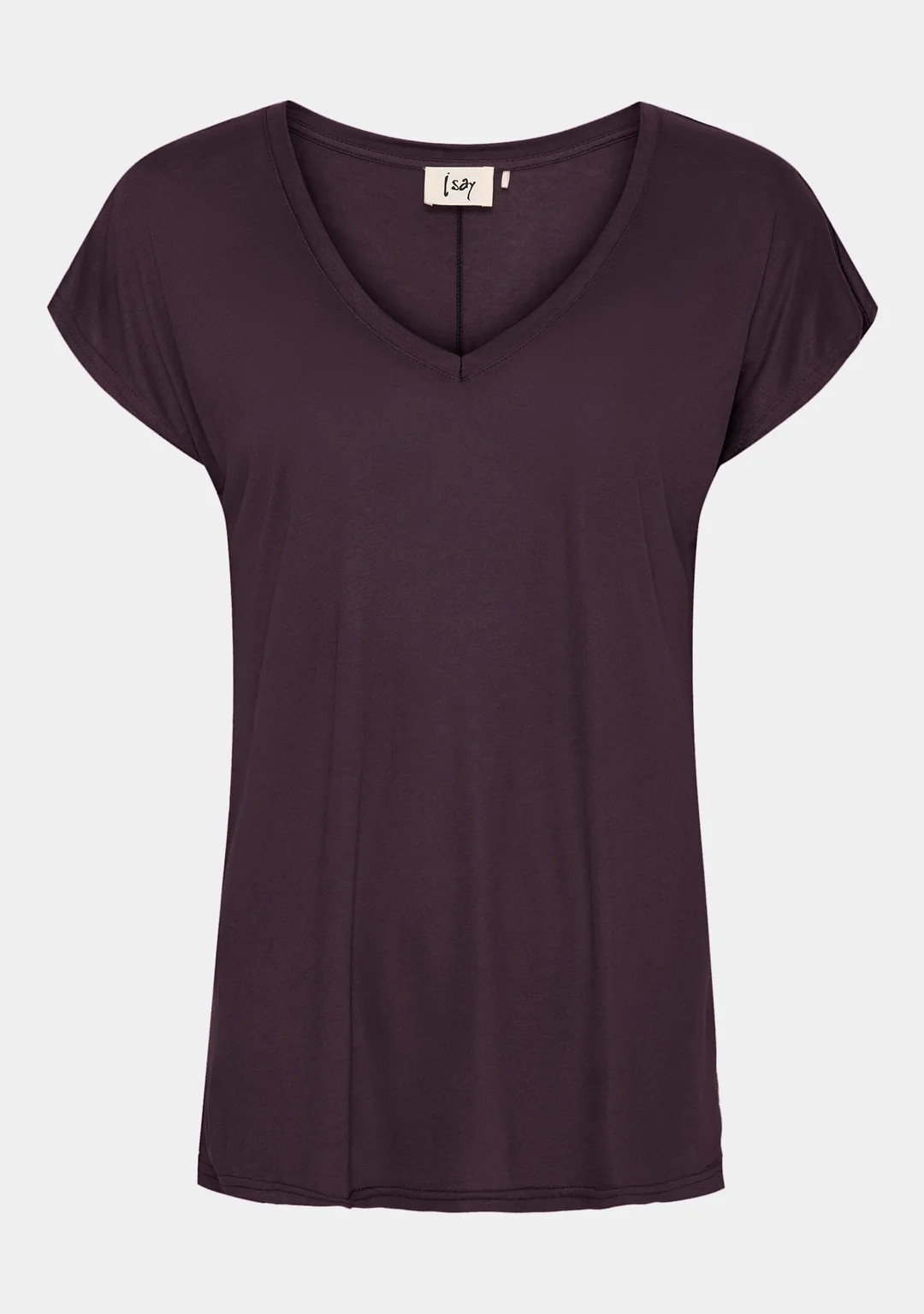 Nugga V-Neck T-Shirt - Aubergine - Isay - 4