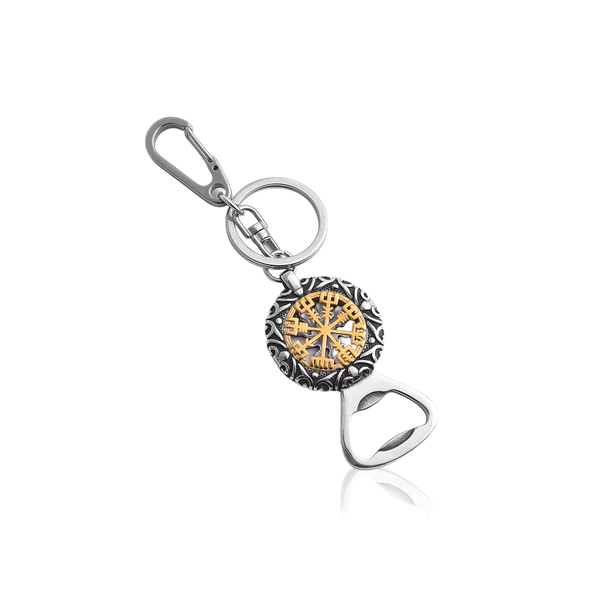 Vegvisir Essential silver guld nyckelring
