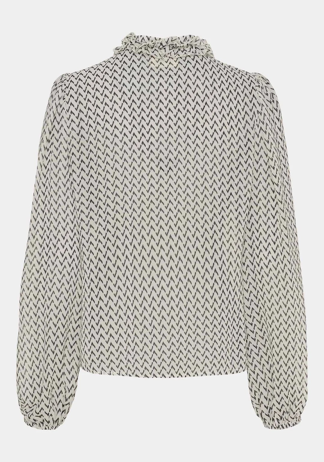 Vibse Ruffle Blouse - Black Zig Zag - Isay - 3