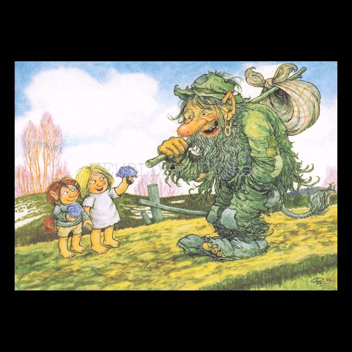 PÅ LUFFEN No: 177 - 60177- Trollkort Rolf Lidberg Vykort A6 - 913