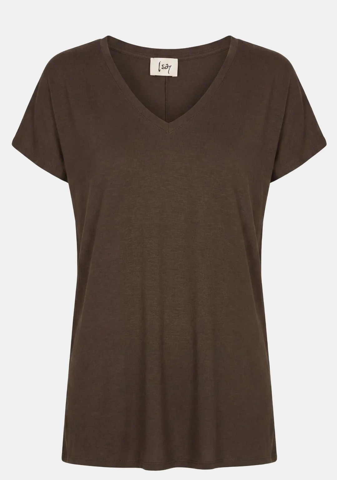 Nugga V-Neck T-Shirt - Dark Brown - Isay - 5
