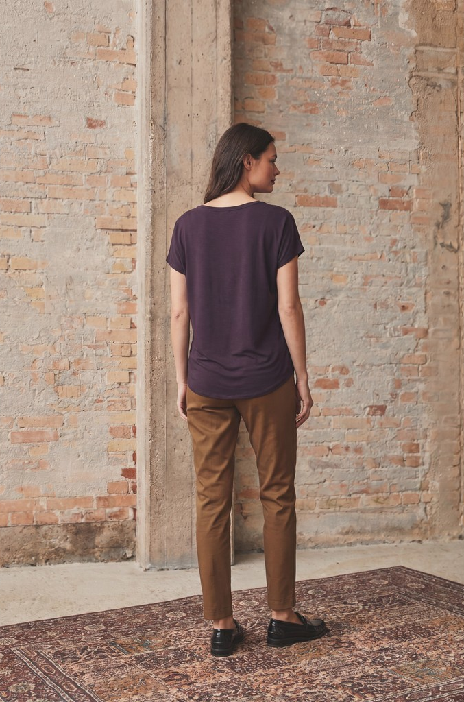 Nugga Viscose T-shirt - Aubergine - Isay