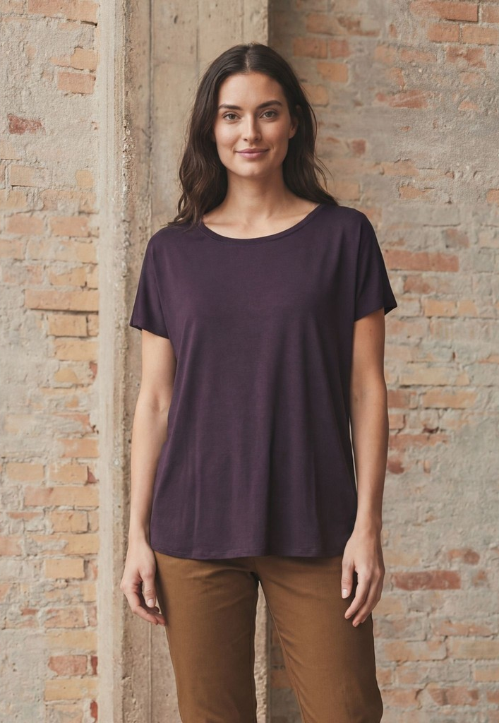 Nugga Viscose T-shirt - Aubergine - Isay