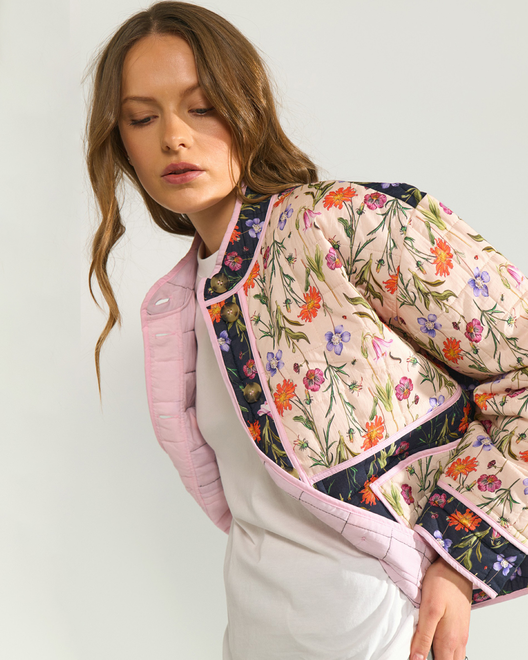 Jacka Kajsa quiltad rosa/blå - 4