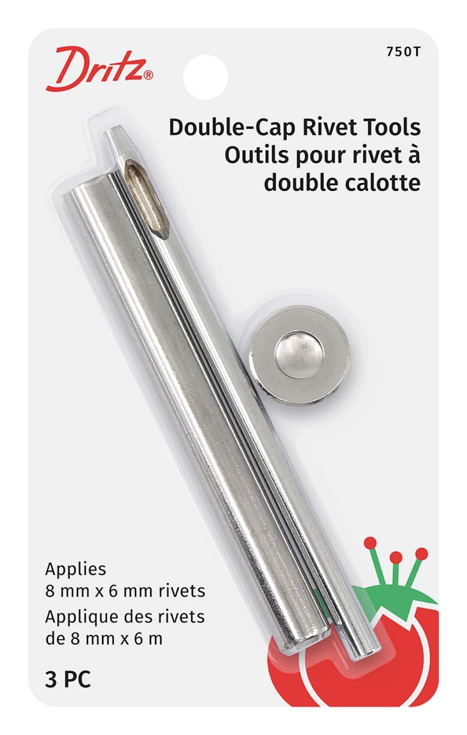 Double-Cap Rivet Tools Nickel - Dritz