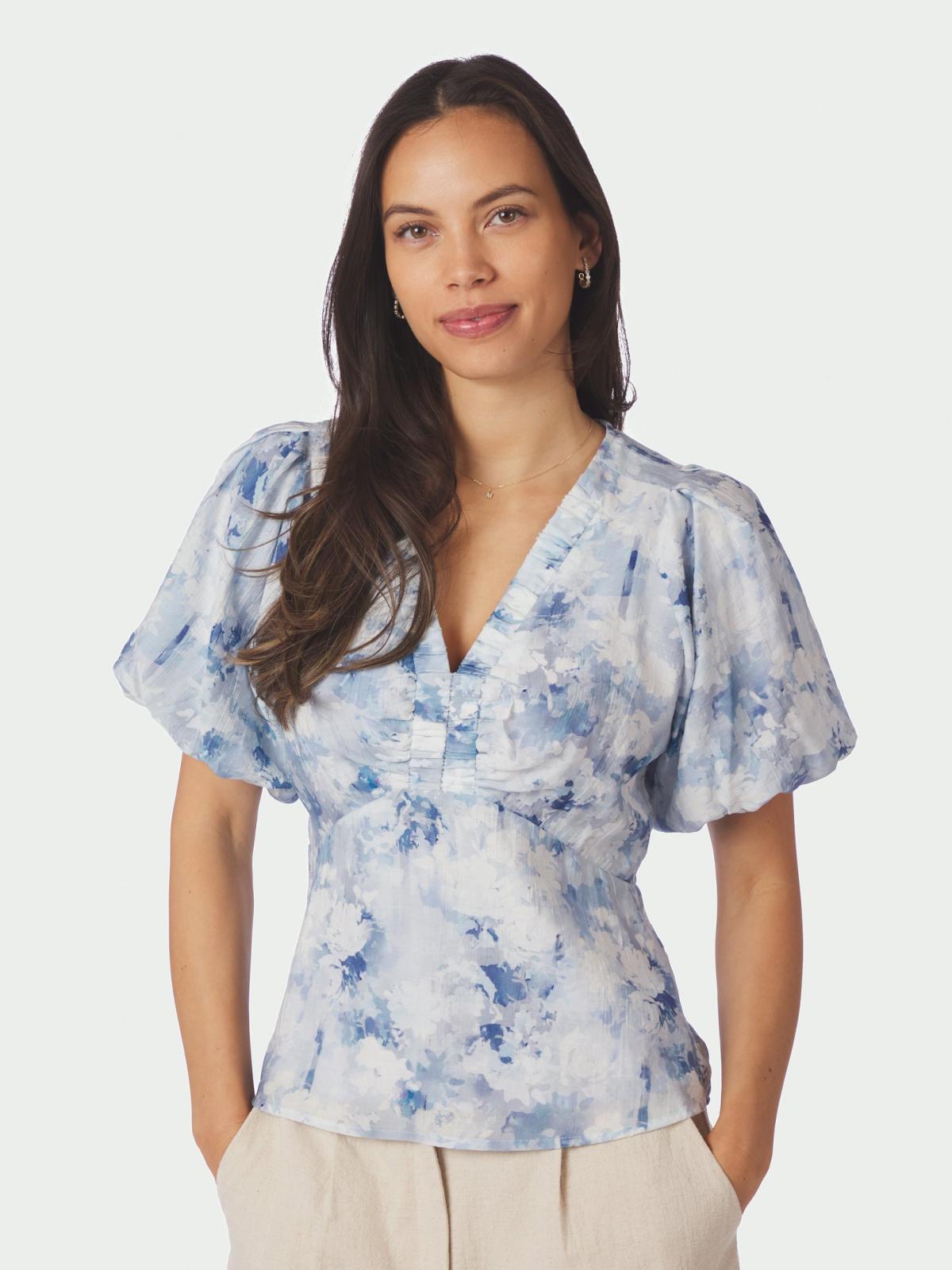 Neo Noir IrinaFloral Fusion Blouse, Blue - 3