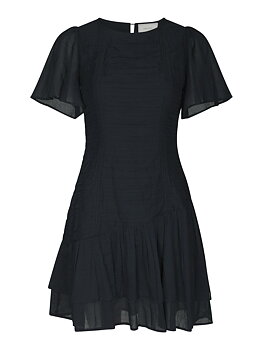 Neo Noir Circle Voike Dress, Navy