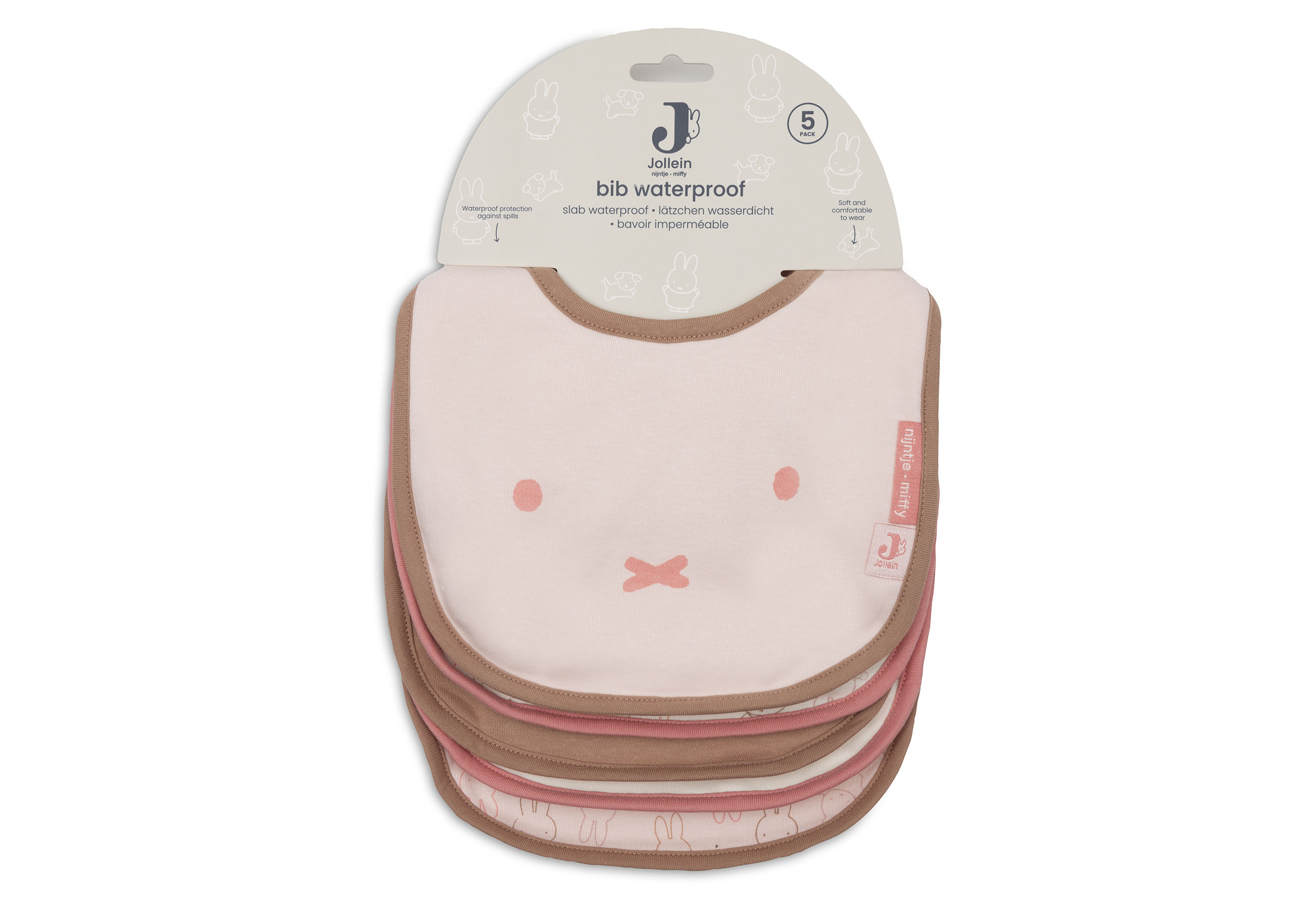 Jollein Haklapp Vattentät Miffy Moments Silk Rose (5pack) - 6