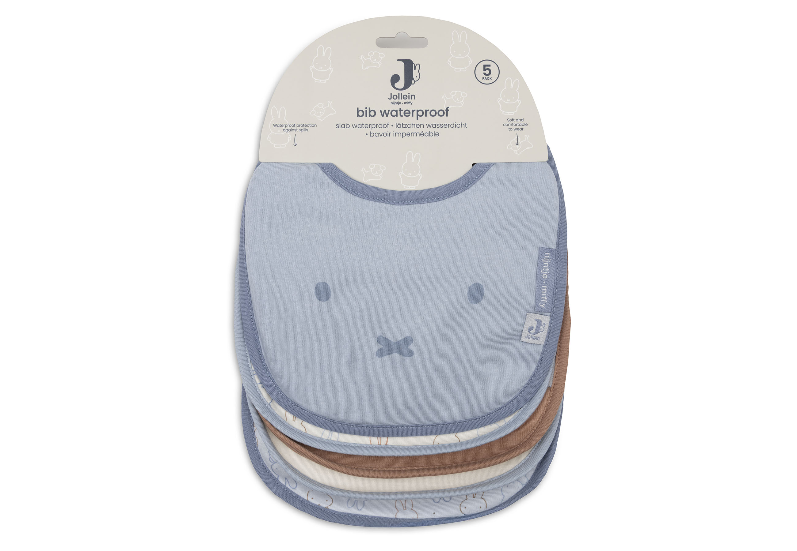 Jollein Haklapp Vattentät Miffy Moments Cloudy Blue (5pack) - 6
