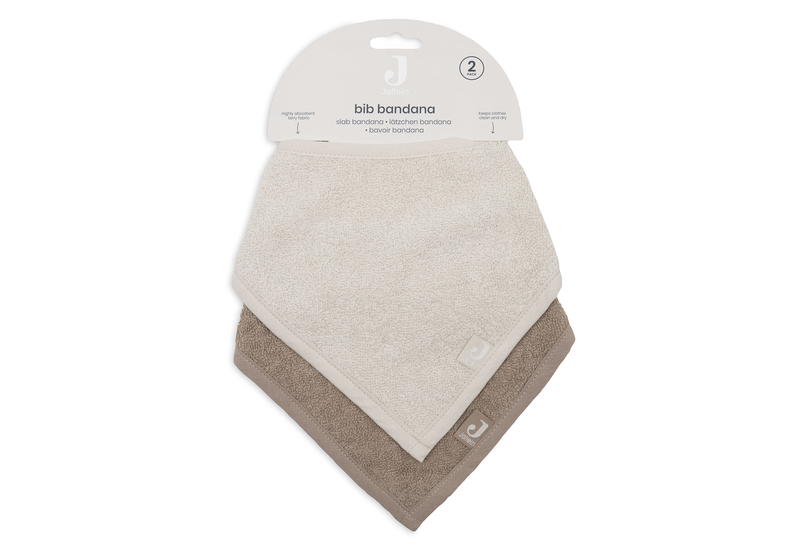 Jollein Haklapp Bandana Sand/Milky Coffee (2pack) - 5