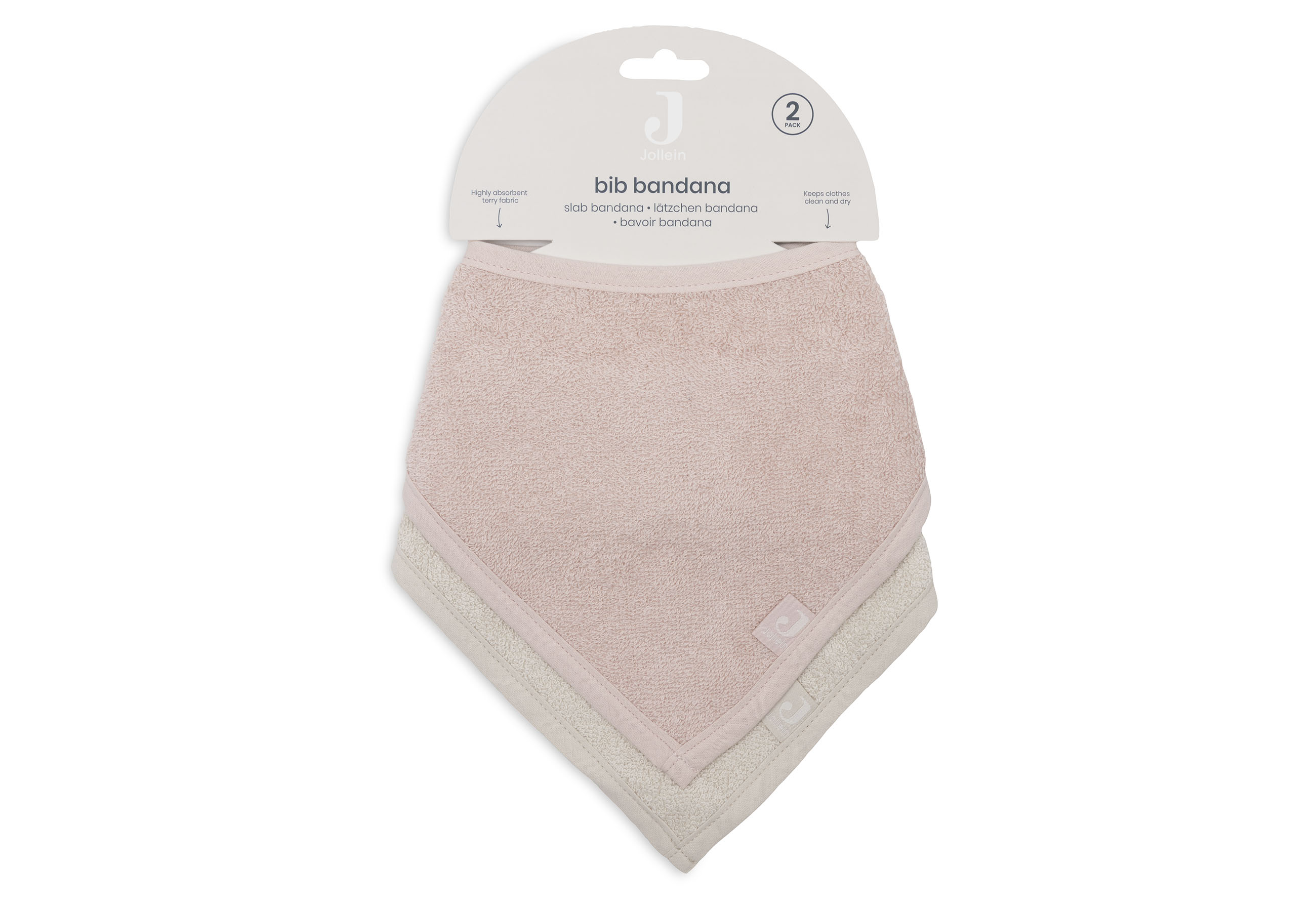 Jollein Haklapp Bandana Silk Rose/Sand (2pack) - 5