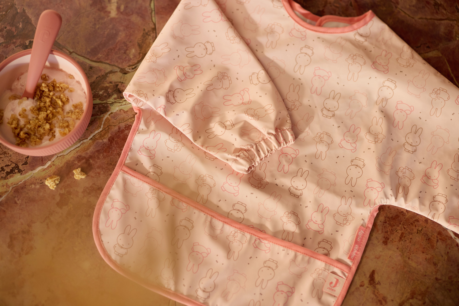Jollein Haklapp Vattentät m. ärm Miffy Moments Silk Rose - 5