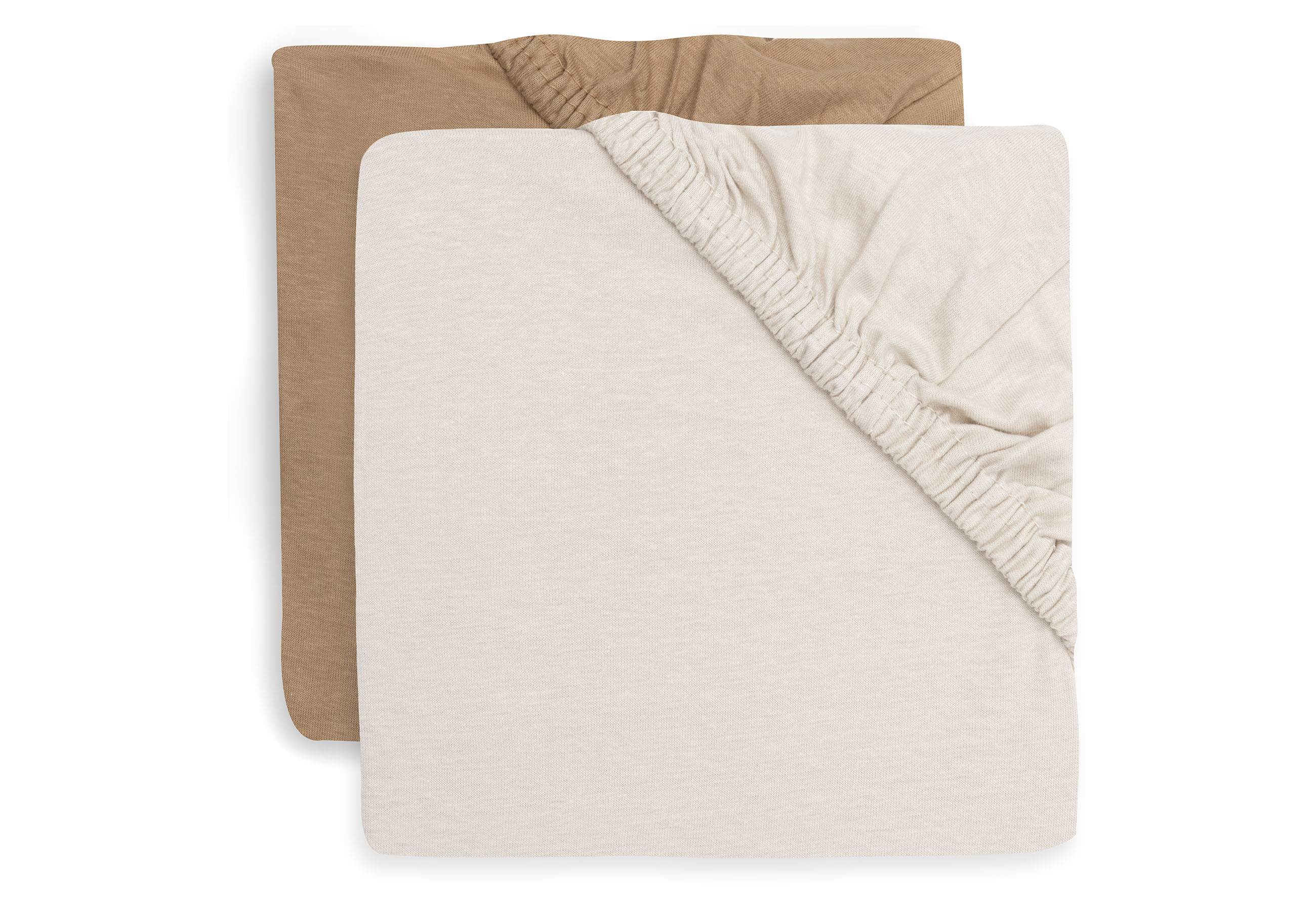 Jollein Dra-på-lakan Jersey 40/50x80/90cm Hazel/Oatmeal (2pack)