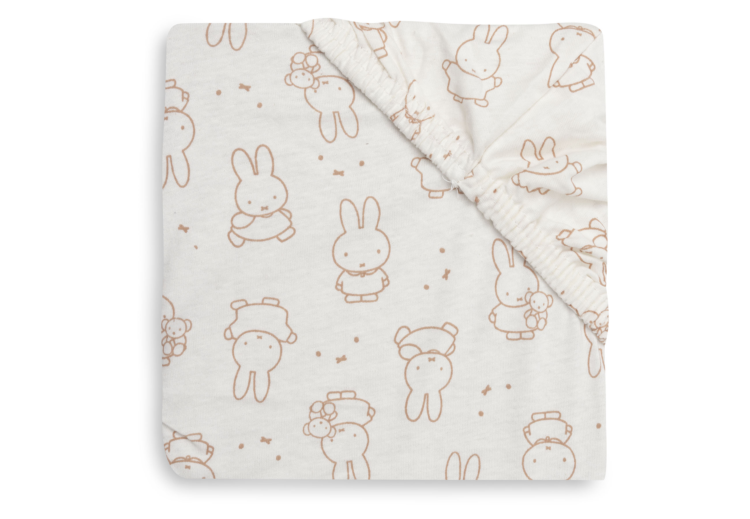 Jollein Dra-på-lakan Jersey 40/50x80/90cm Miffy Moments Light Terra