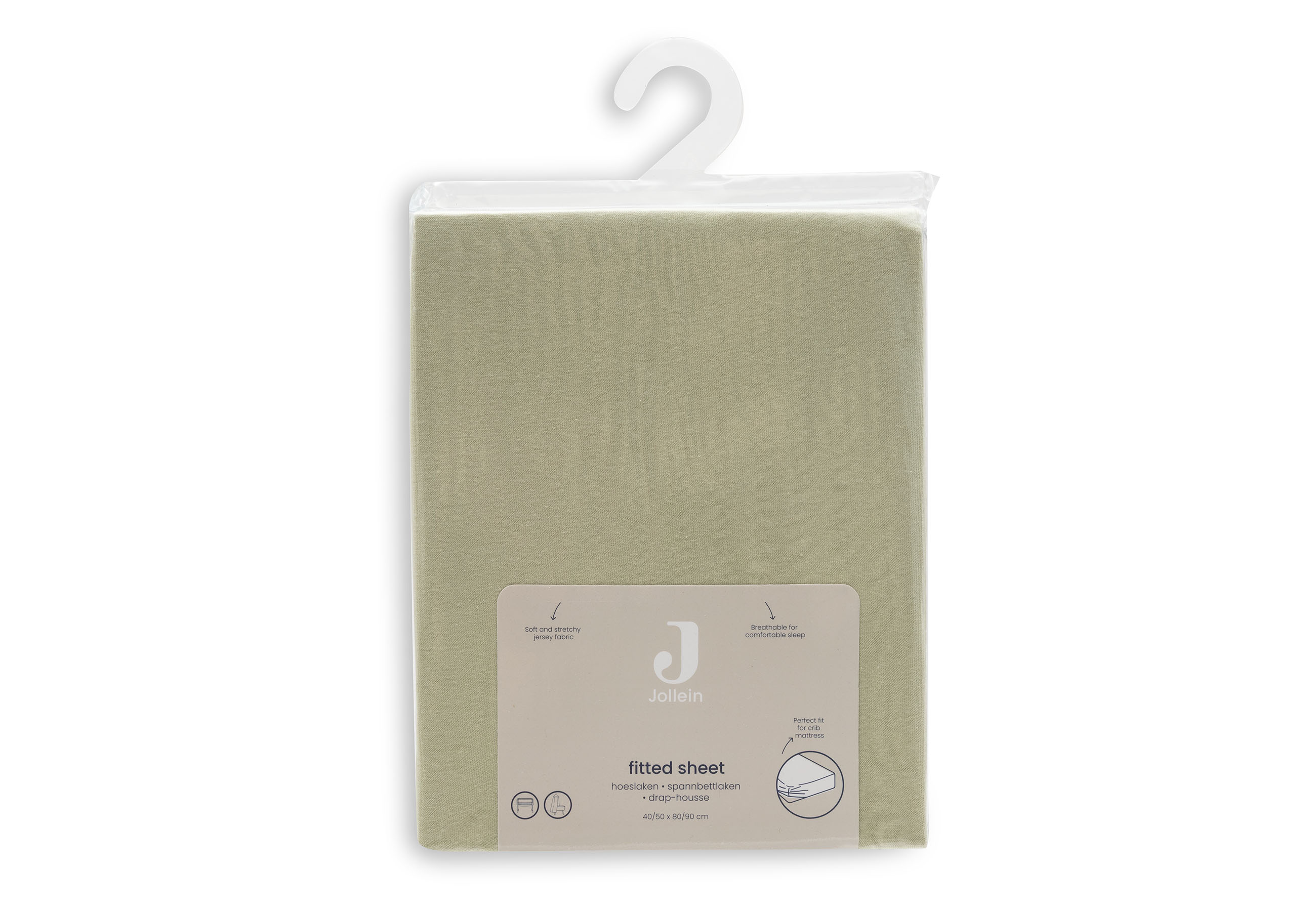 Jollein Dra-på-lakan Jersey 40/50x80/90cm Soft Matcha - 4