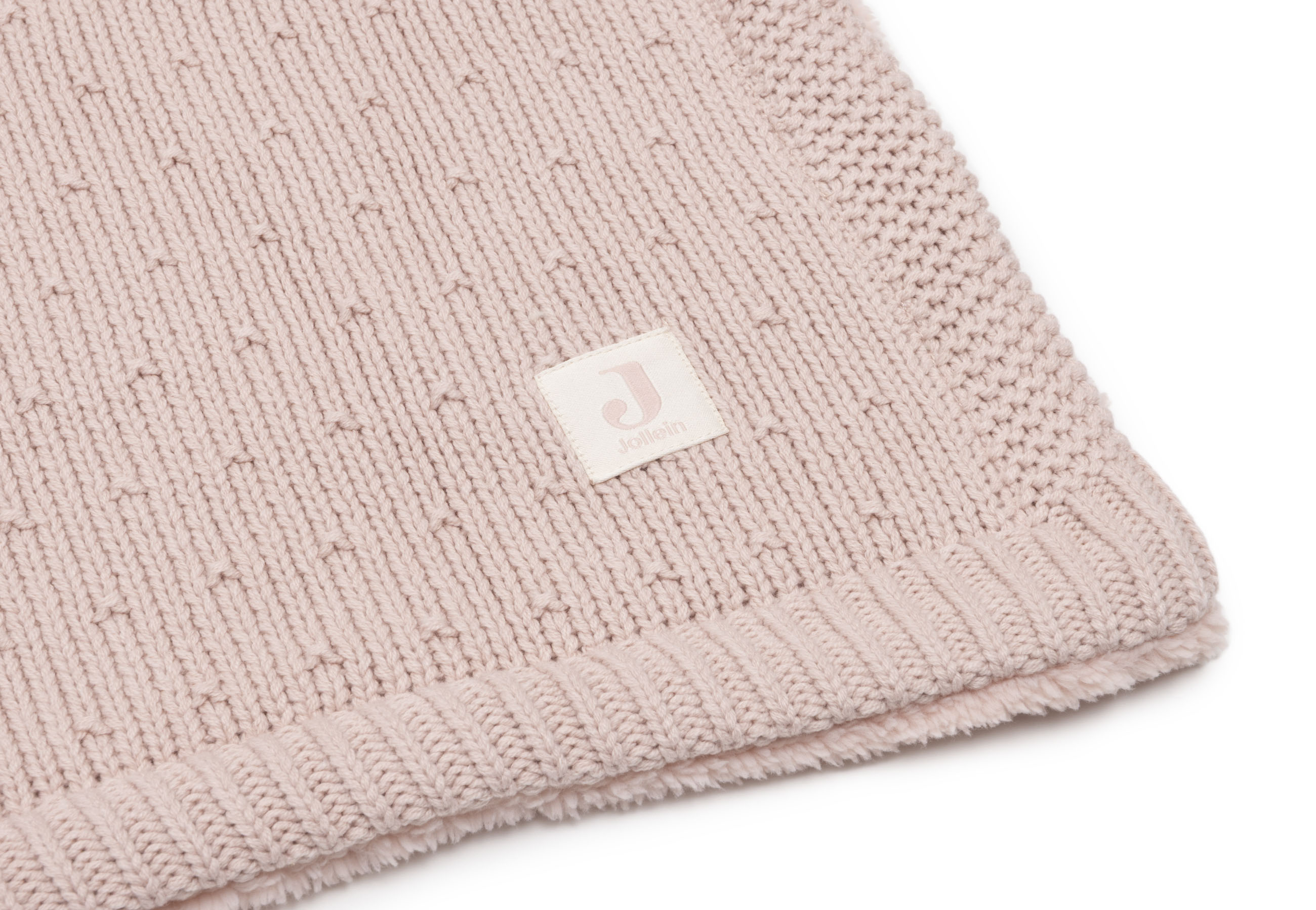 Jollein Babyfilt 75x100cm Sprinkle Knit Silk Rose/Fluffy - 3