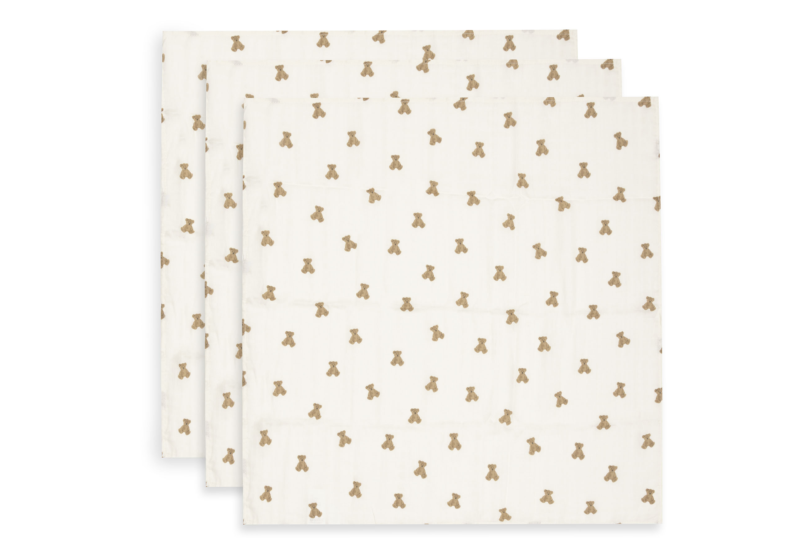 Jollein Muslinfilt 70x70cm Mini Teddy Bear (3pack)