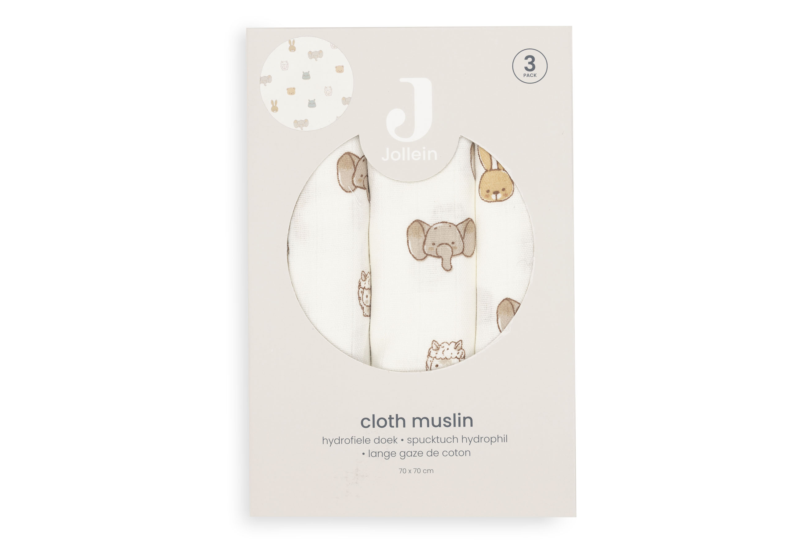 Jollein Muslinfilt 70x70cm Jollies (3pack)