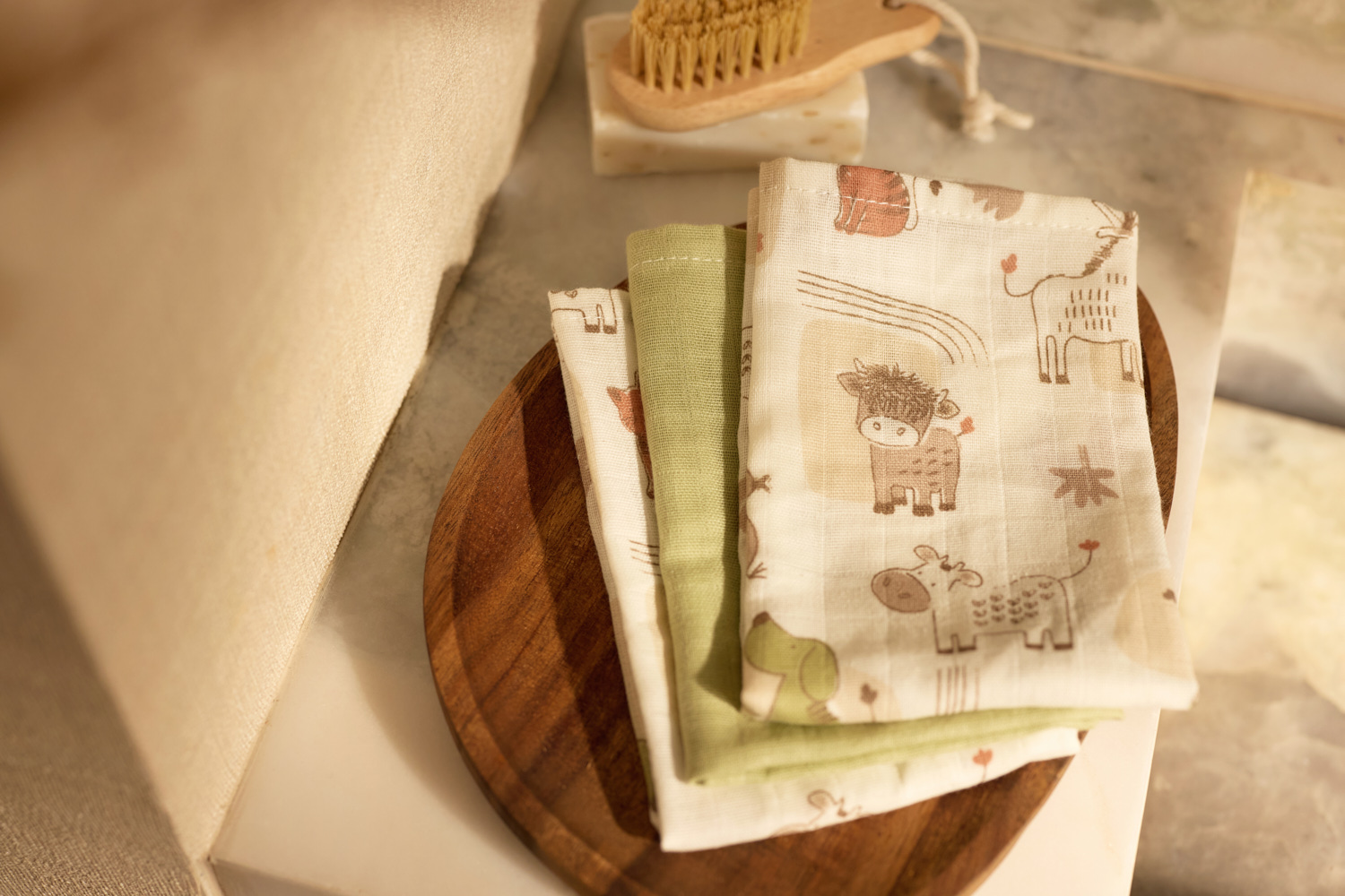 Jollein Muslinfilt 70x70cm Barn Buddies (3pack) - 6