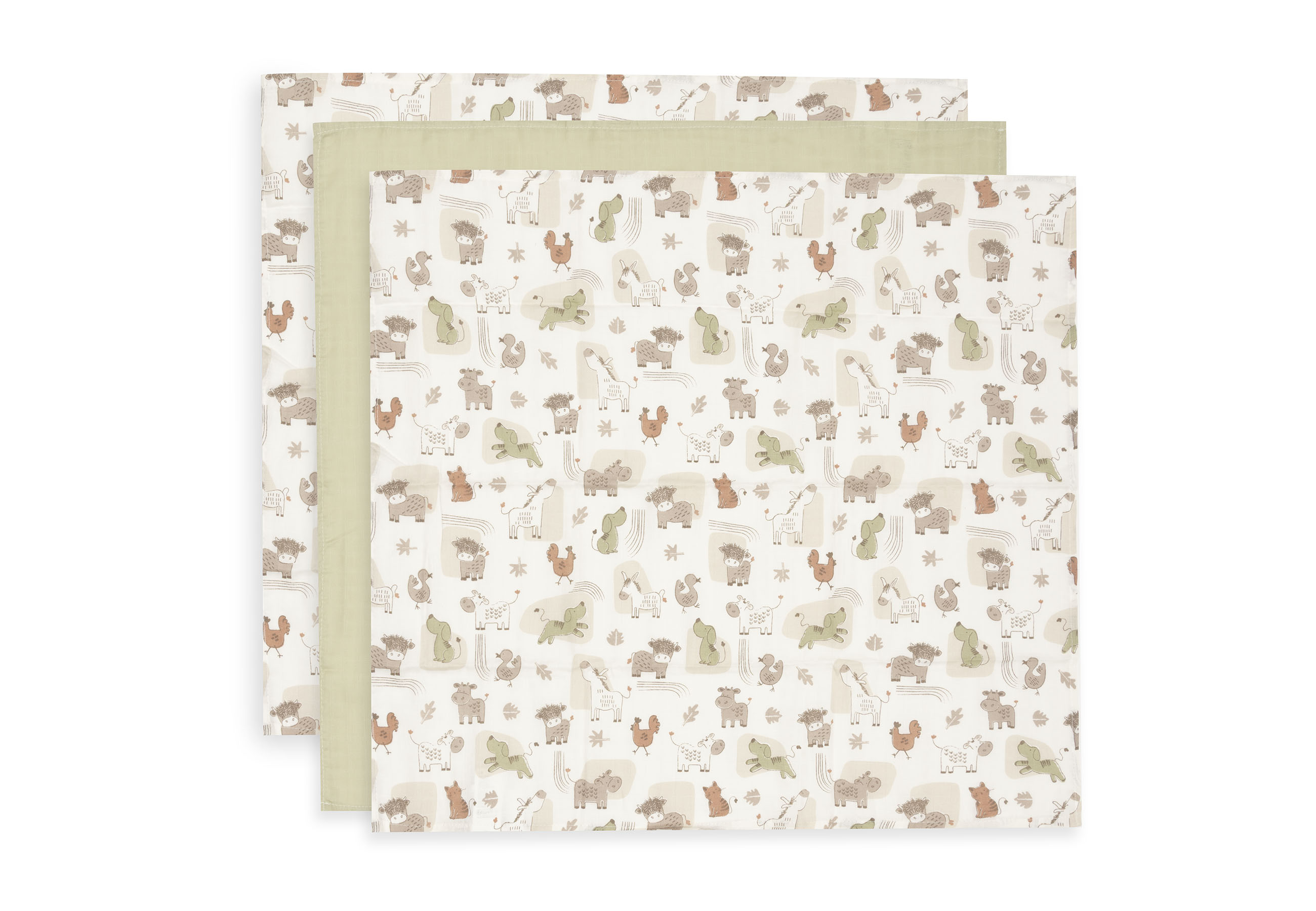 Jollein Muslinfilt 70x70cm Barn Buddies (3pack) - 2